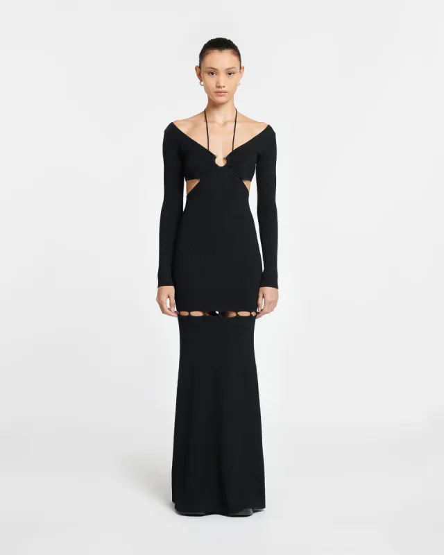 Varda - Ribbed-Knit Maxi Dress - Black sold by Nanushka