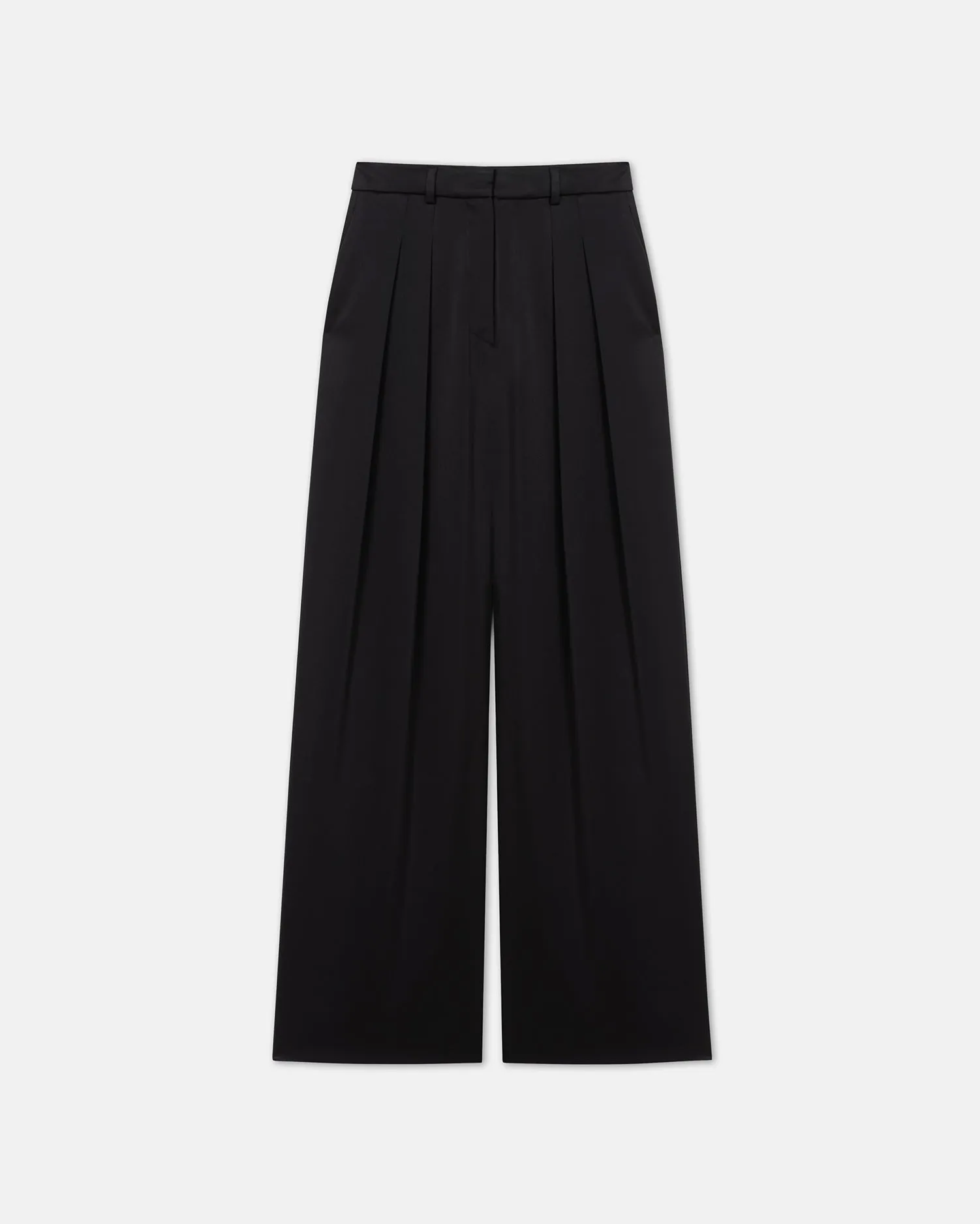 Lynda - Pleated Slip Satin Pants - Black sold by Nanushka product image thumbnail 4