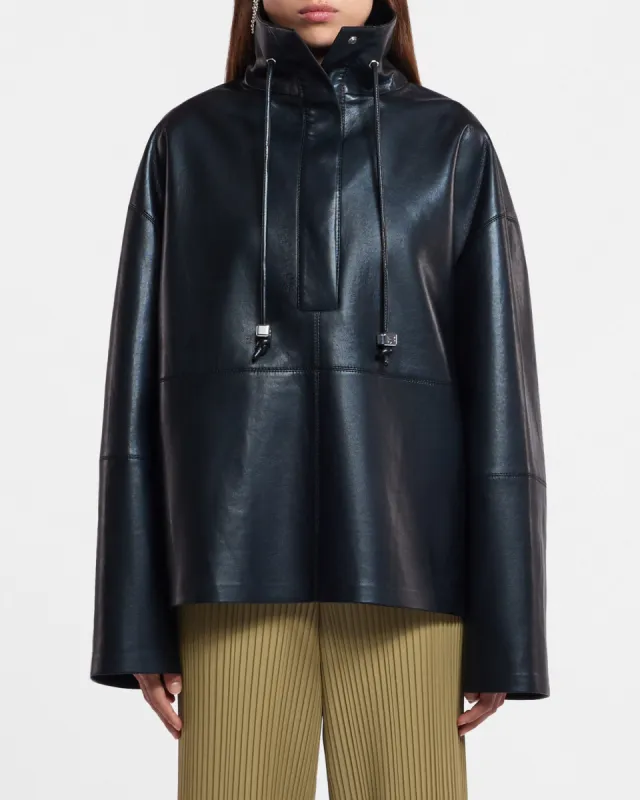 Yvette - Regenerated Leather Jacket - Black sold by Nanushka