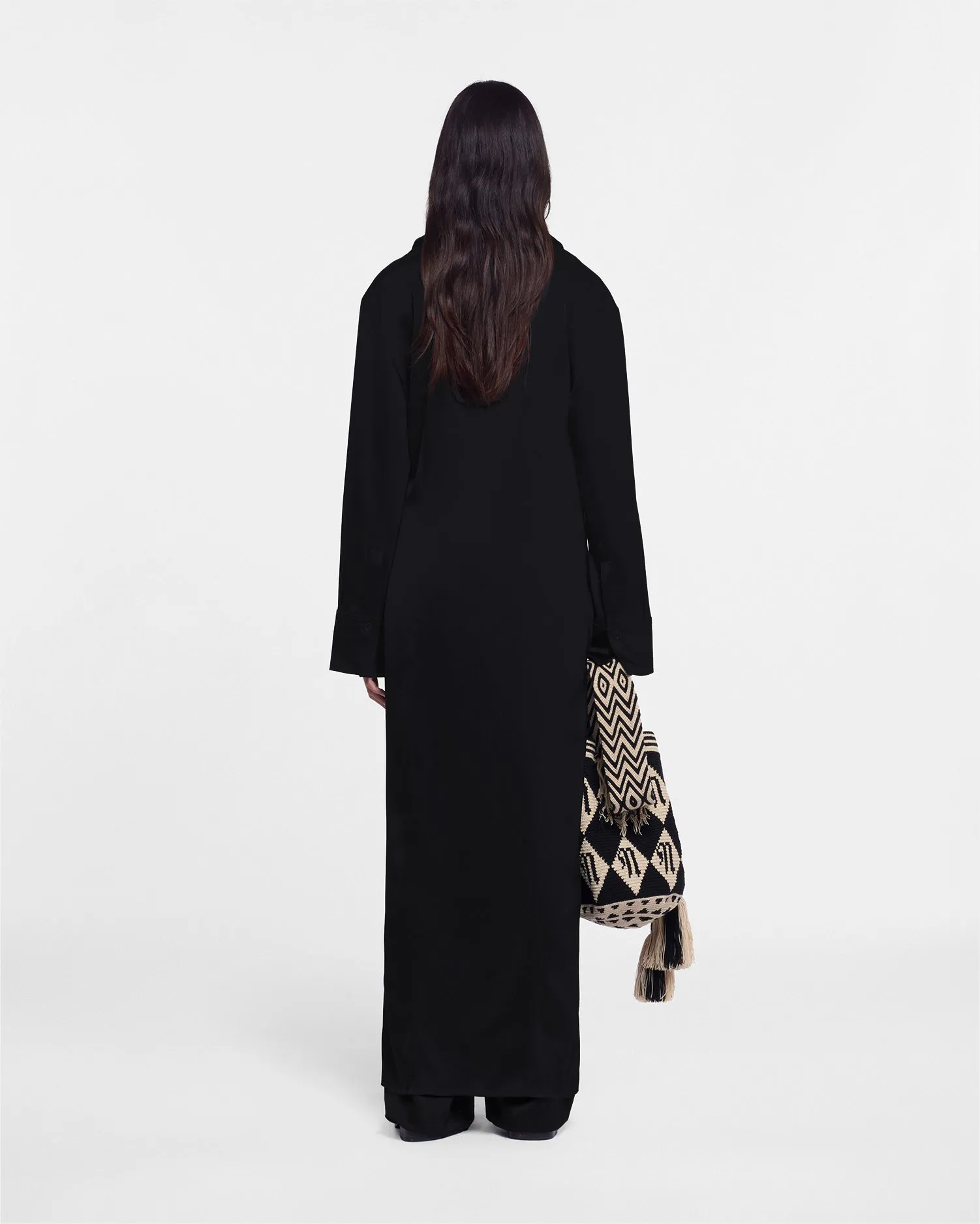 Joann - Slip Satin Shirt Dress - Black sold by Nanushka product image thumbnail 2