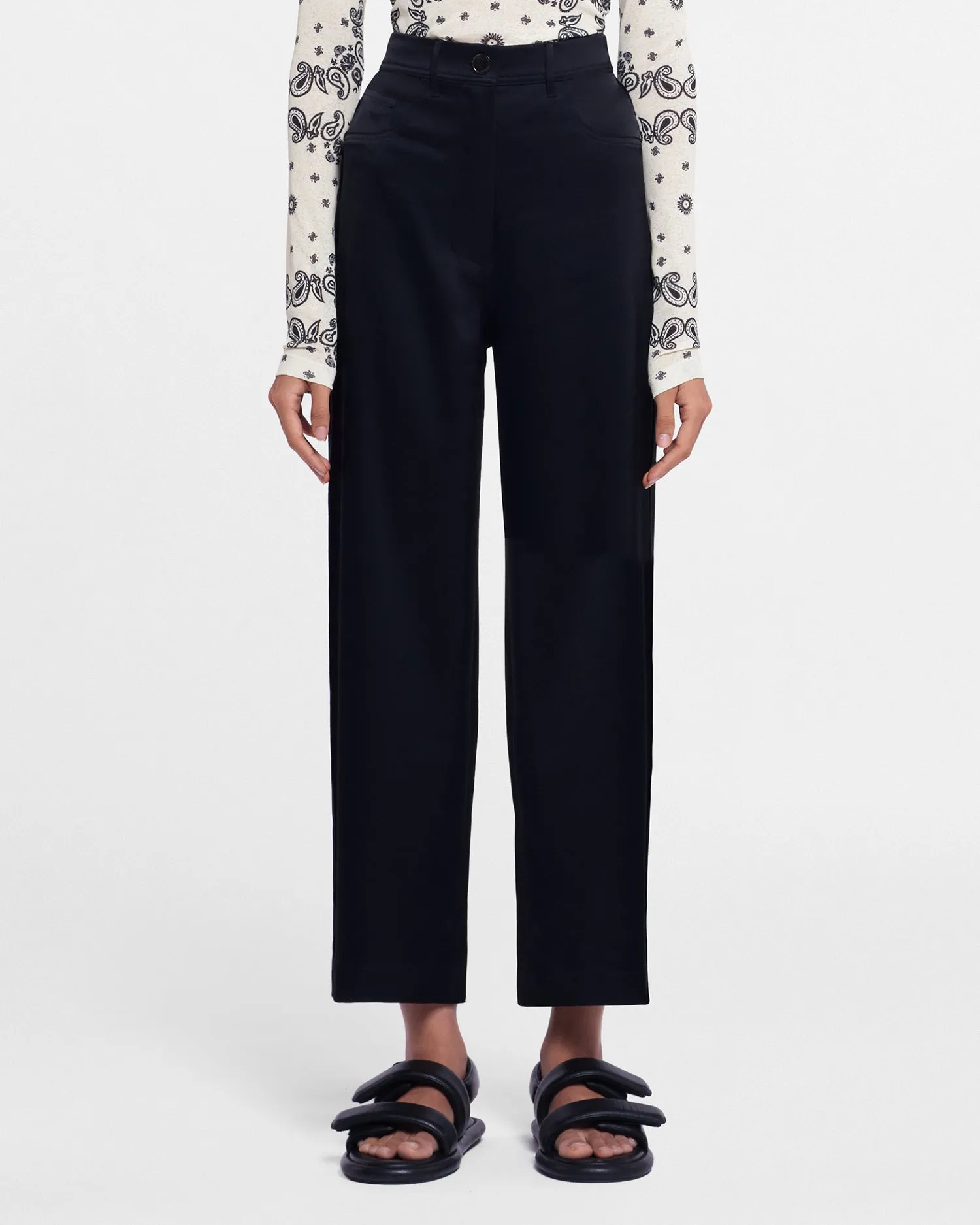 Marfa - Wide Leg Satin Pants - Black sold by Nanushka product image thumbnail 3