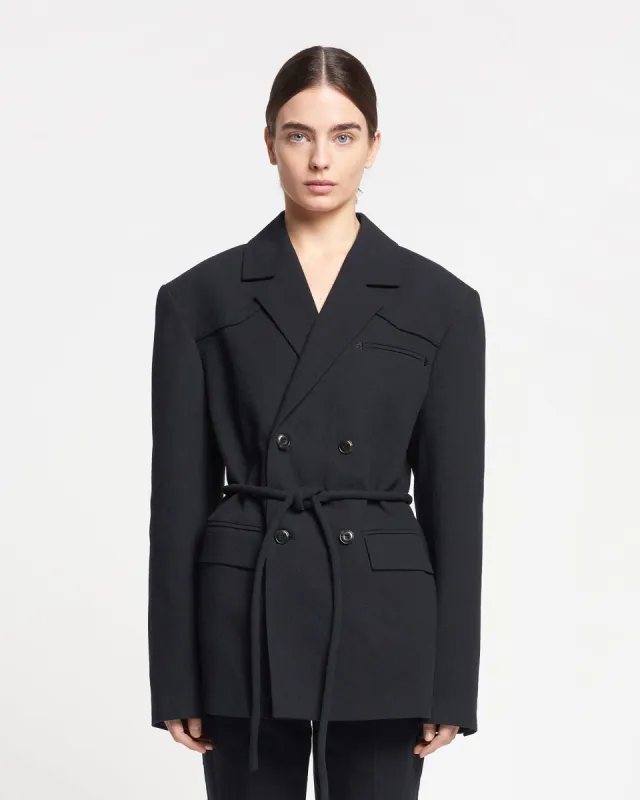 Julienne - Washed-Canvas Blazer - Black sold by Nanushka