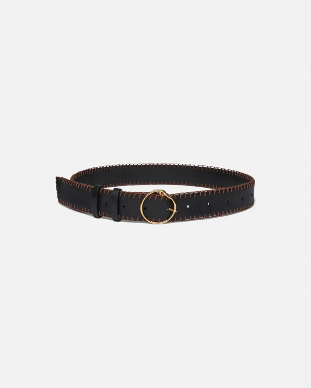Maira - Alt-Nappa Belt - Black sold by Nanushka