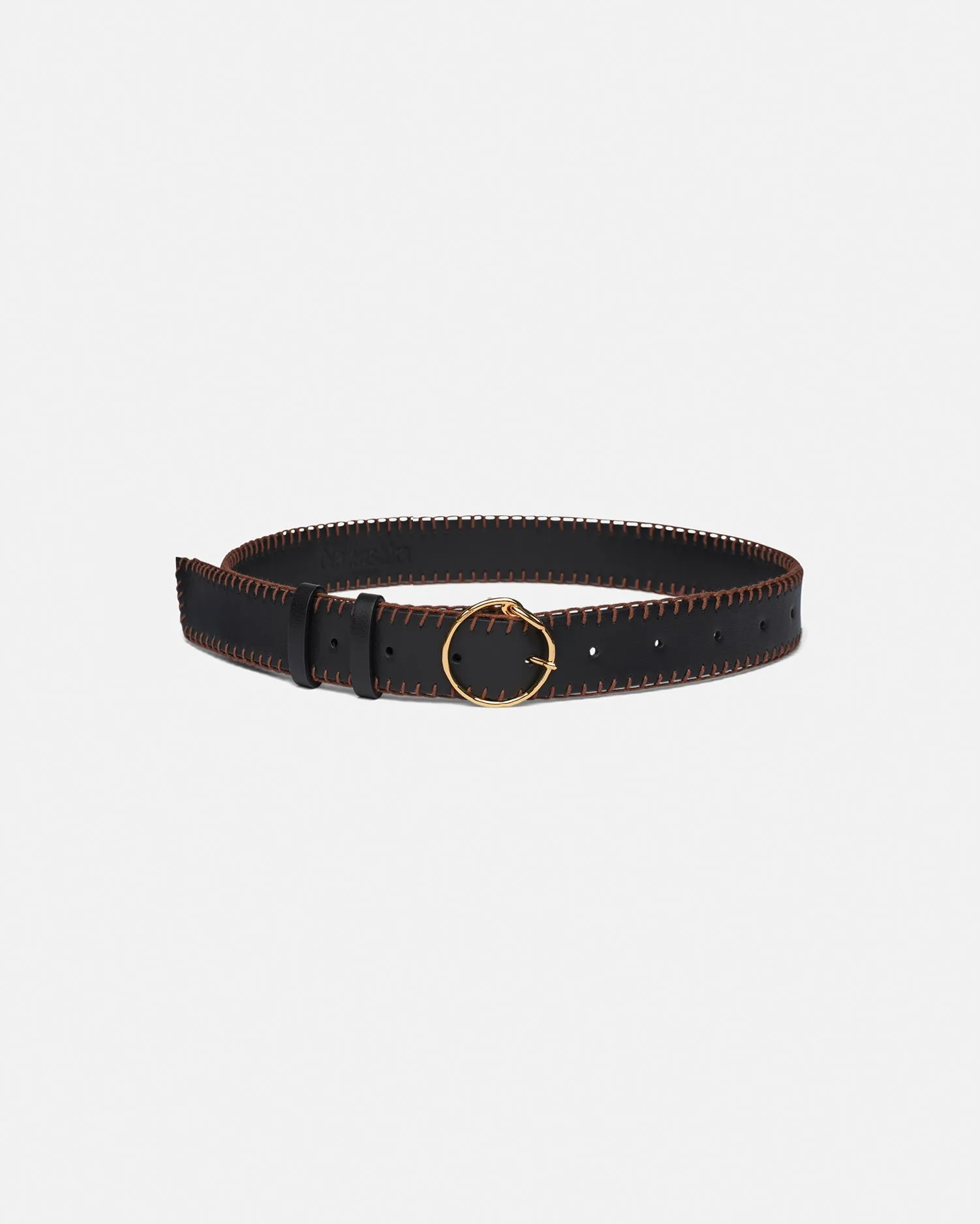 Maira - Alt-Nappa Belt - Black sold by Nanushka