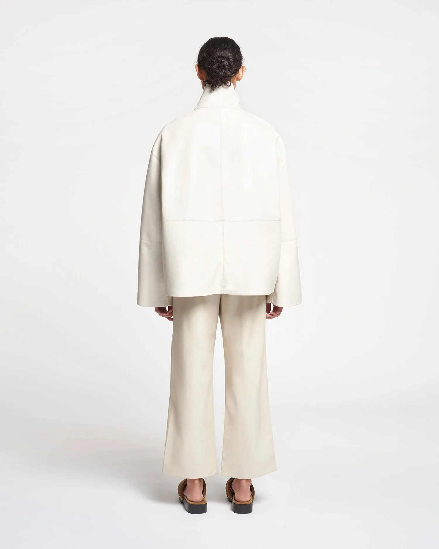 Yvette - Regenerated Leather Jacket - Crayon sold by Nanushka product image thumbnail 4