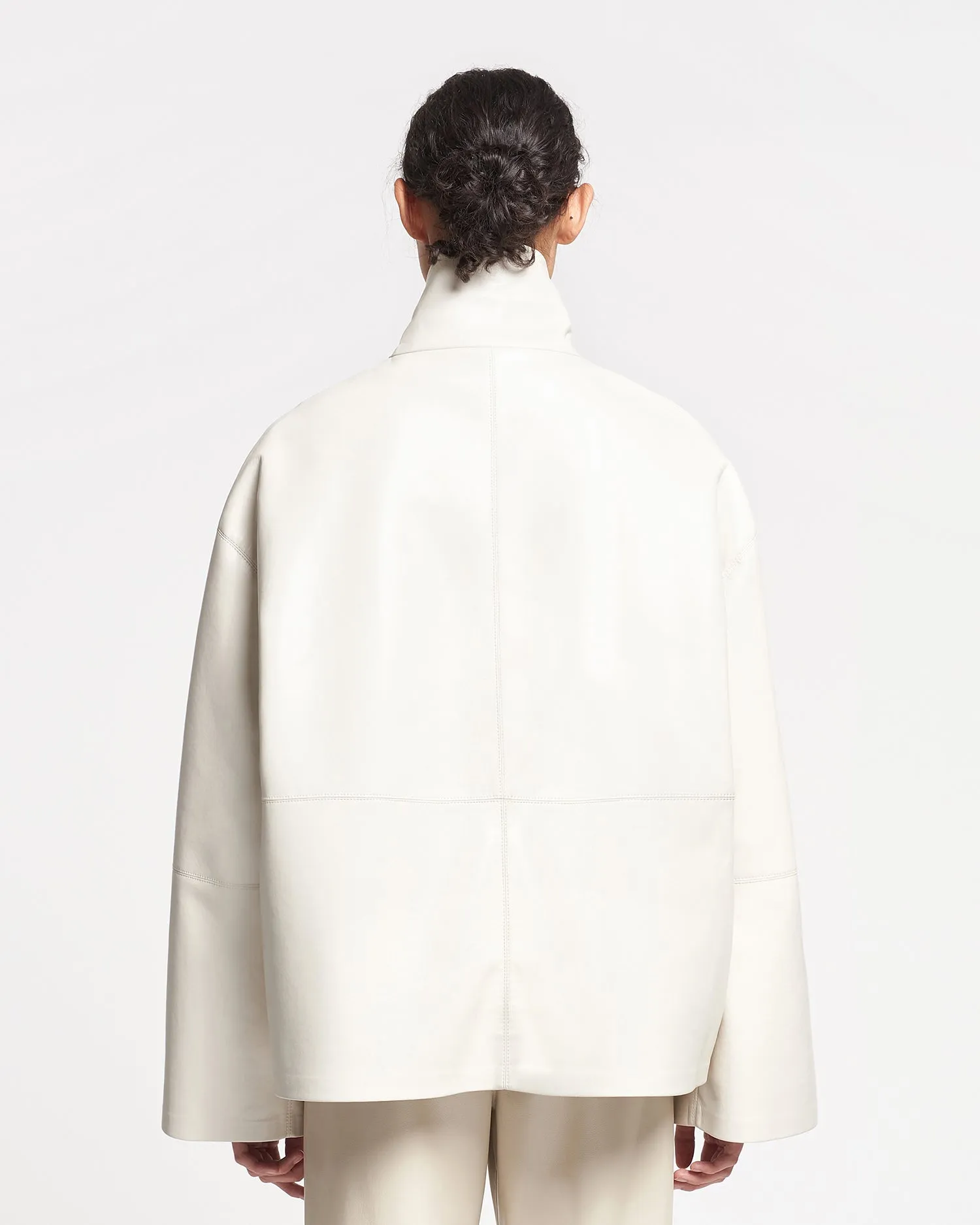 Yvette - Regenerated Leather Jacket - Crayon sold by Nanushka product image thumbnail 2