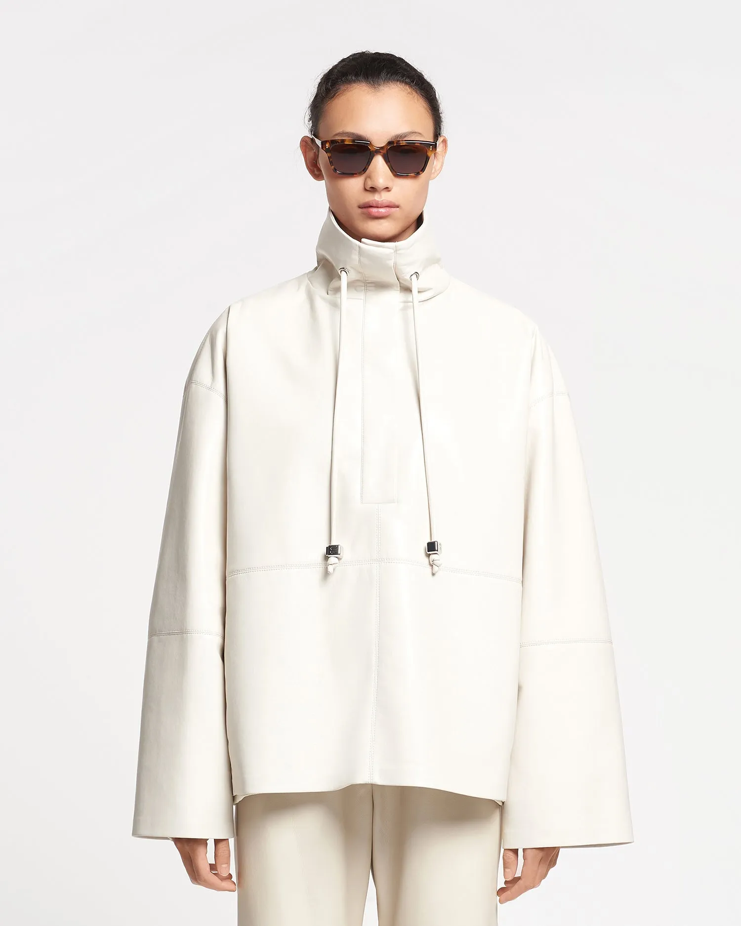 Yvette - Regenerated Leather Jacket - Crayon sold by Nanushka