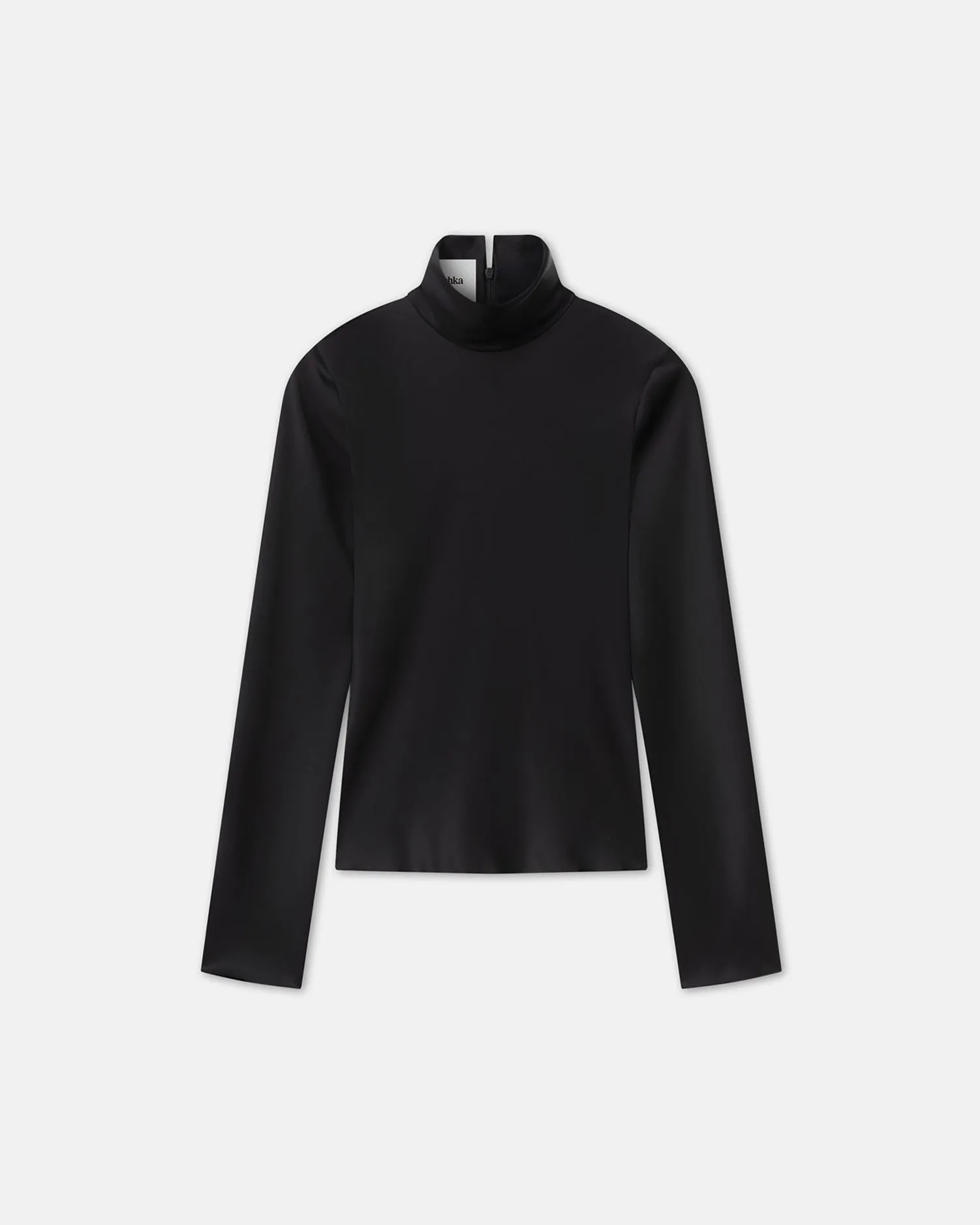 Eva - Slip Satin Turtleneck Top - Black sold by Nanushka product image thumbnail 3