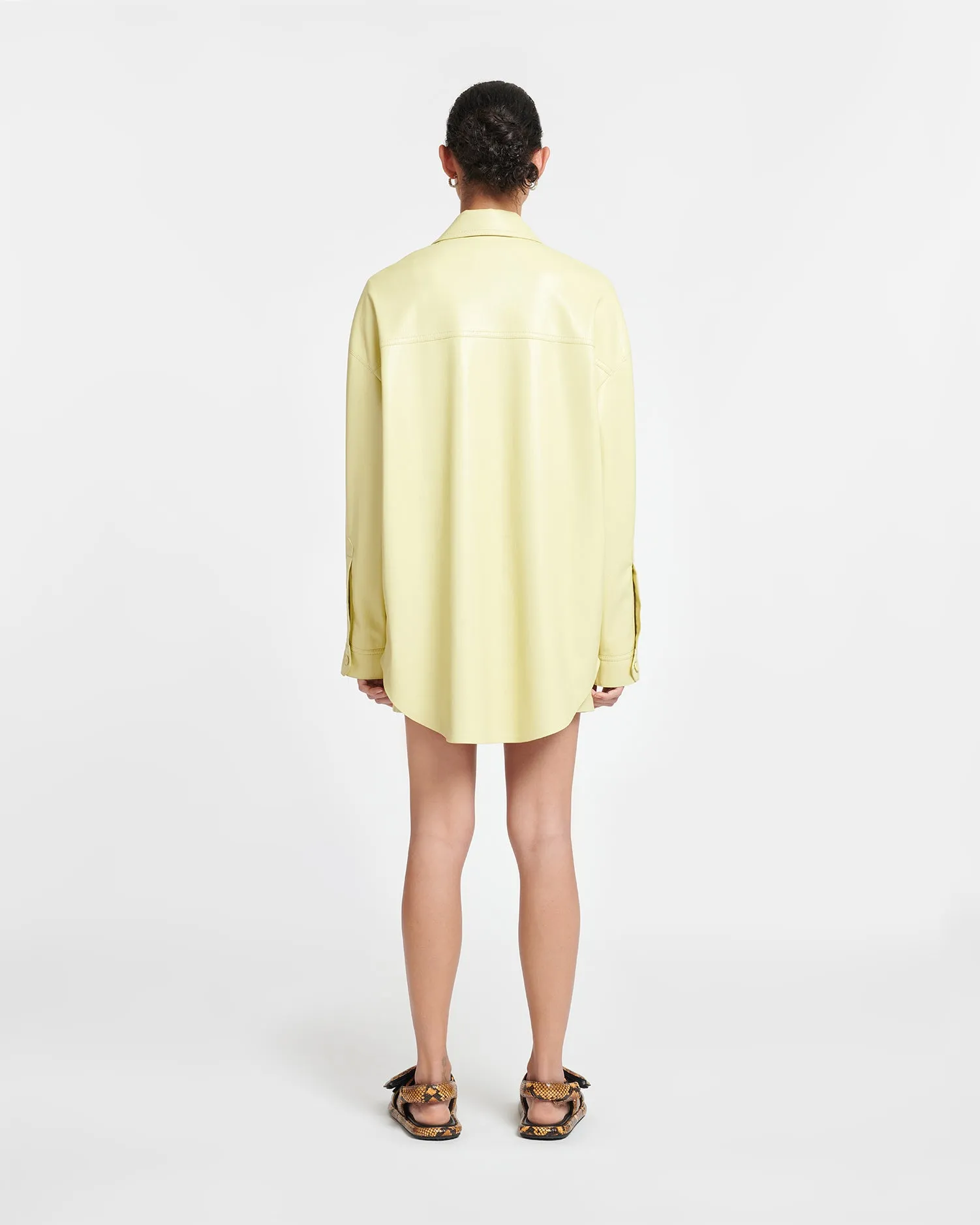 Kaysa - Okobor™ Alt-Leather Shirt - Lemongrass sold by Nanushka product image thumbnail 3