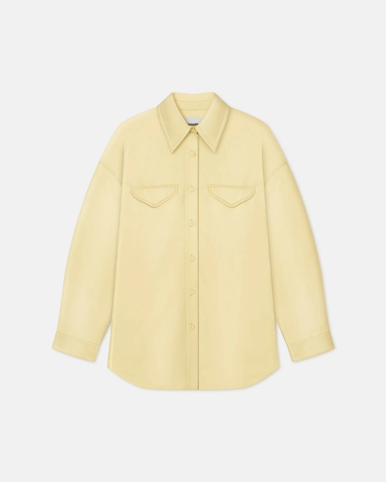 Kaysa - Okobor™ Alt-Leather Shirt - Lemongrass sold by Nanushka product image thumbnail 4