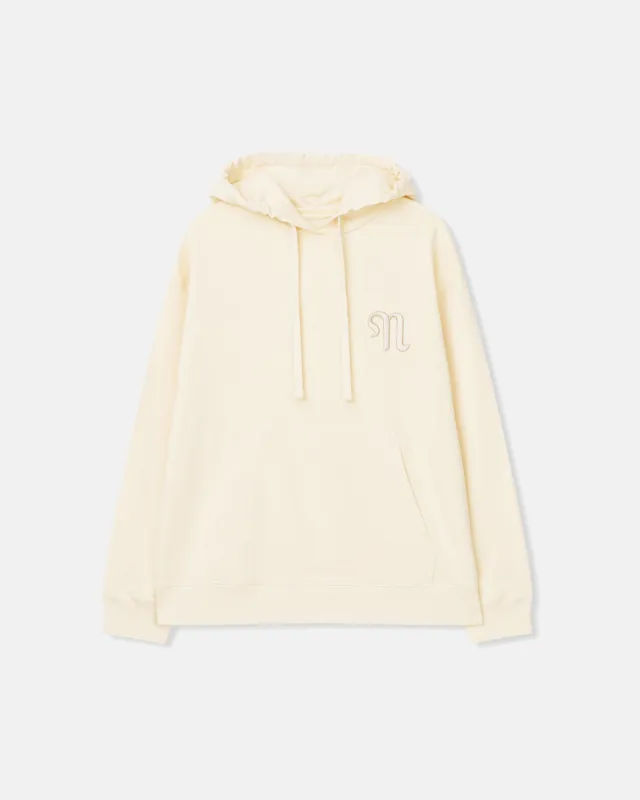 Ever - Organically Grown Cotton Logo Hoodie - Creme made by Nanushka