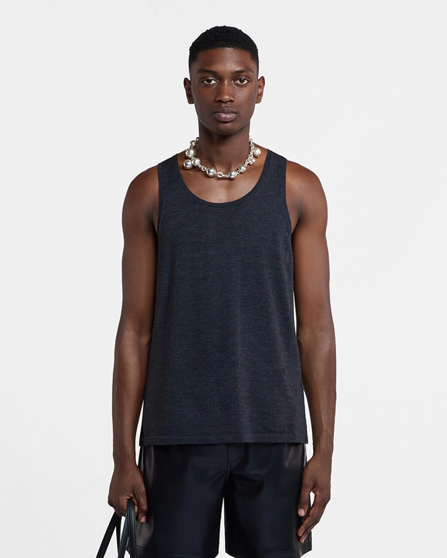 Asher - Merino Wool Tank Top - Charcoal sold by Nanushka