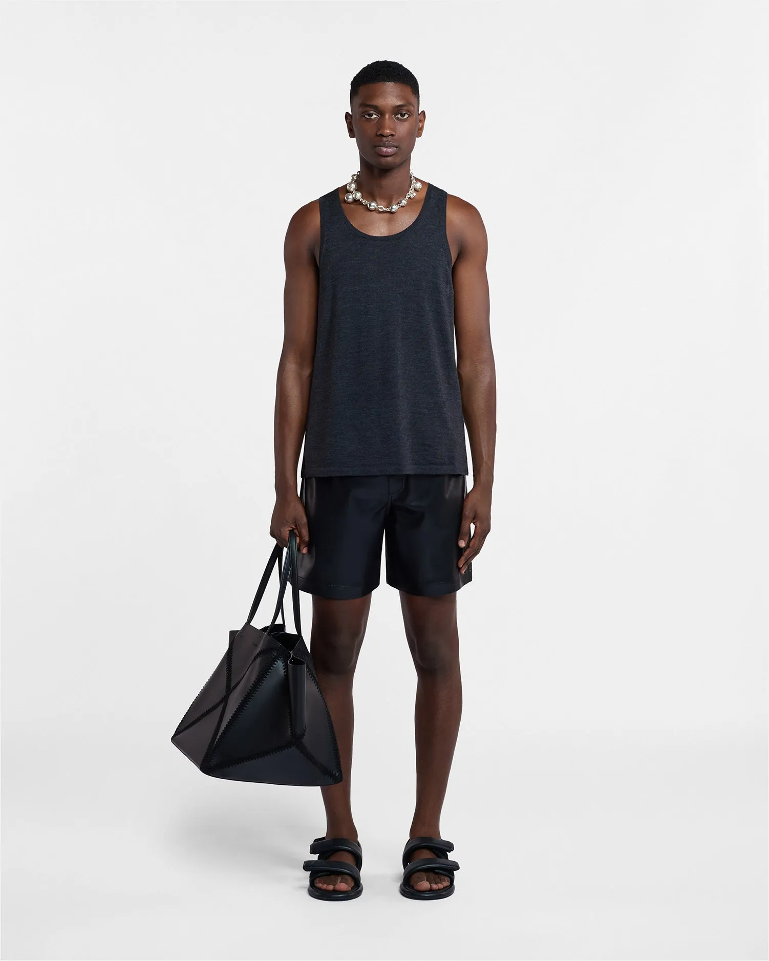 Asher - Merino Wool Tank Top - Charcoal sold by Nanushka product image thumbnail 2