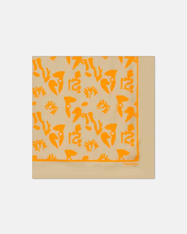 Miani - Sale Printed Silk Scarf - Ibiza Orange sold by Nanushka