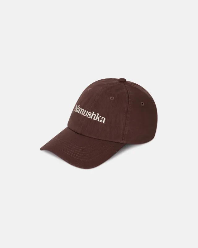 Val - Logo Cap - Nutmeg sold by Nanushka