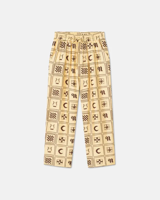 Jiro - Printed Silk-Twill Pants - Apricot Kopjafa sold by Nanushka