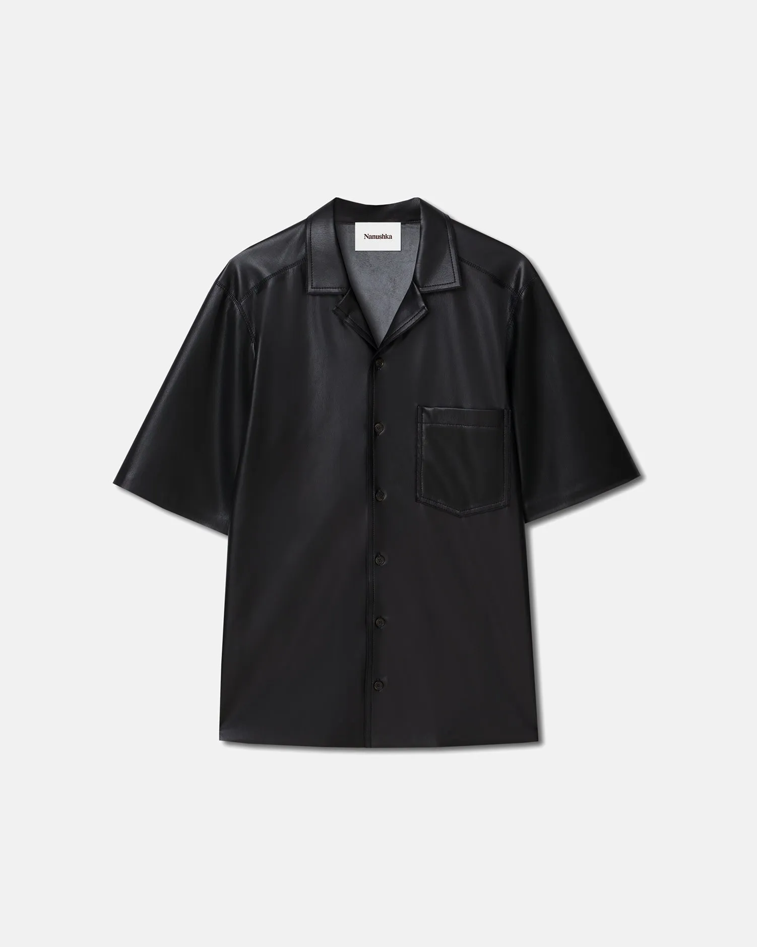 Bodil - Okobor™ Alt-Leather Shirt - Black sold by Nanushka product image thumbnail 4