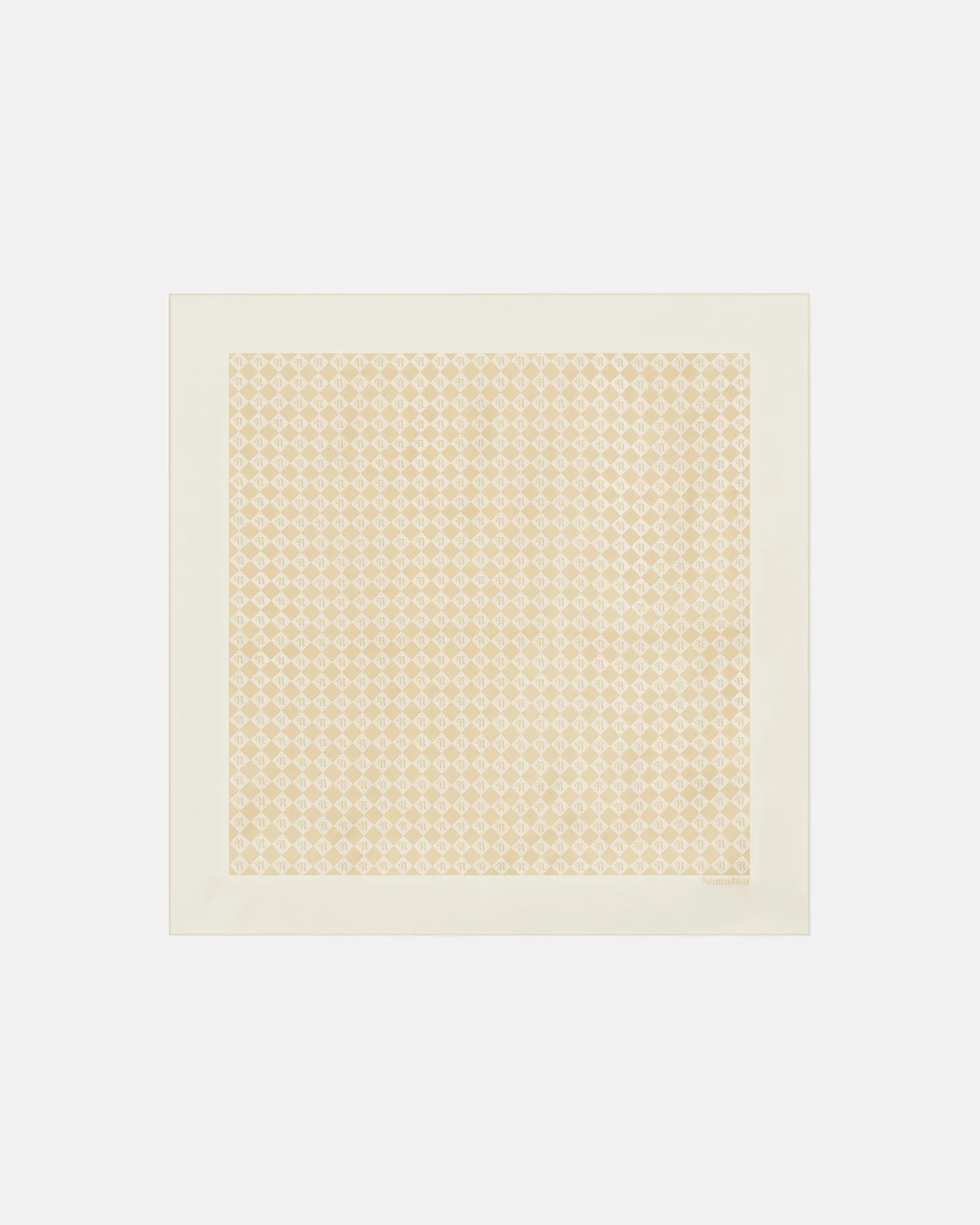 Shoul - Sale Printed Silk Scarf - Creme Monogram sold by Nanushka