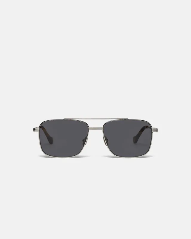 Sare - Metal Aviator Sunglasses - Silver sold by Nanushka