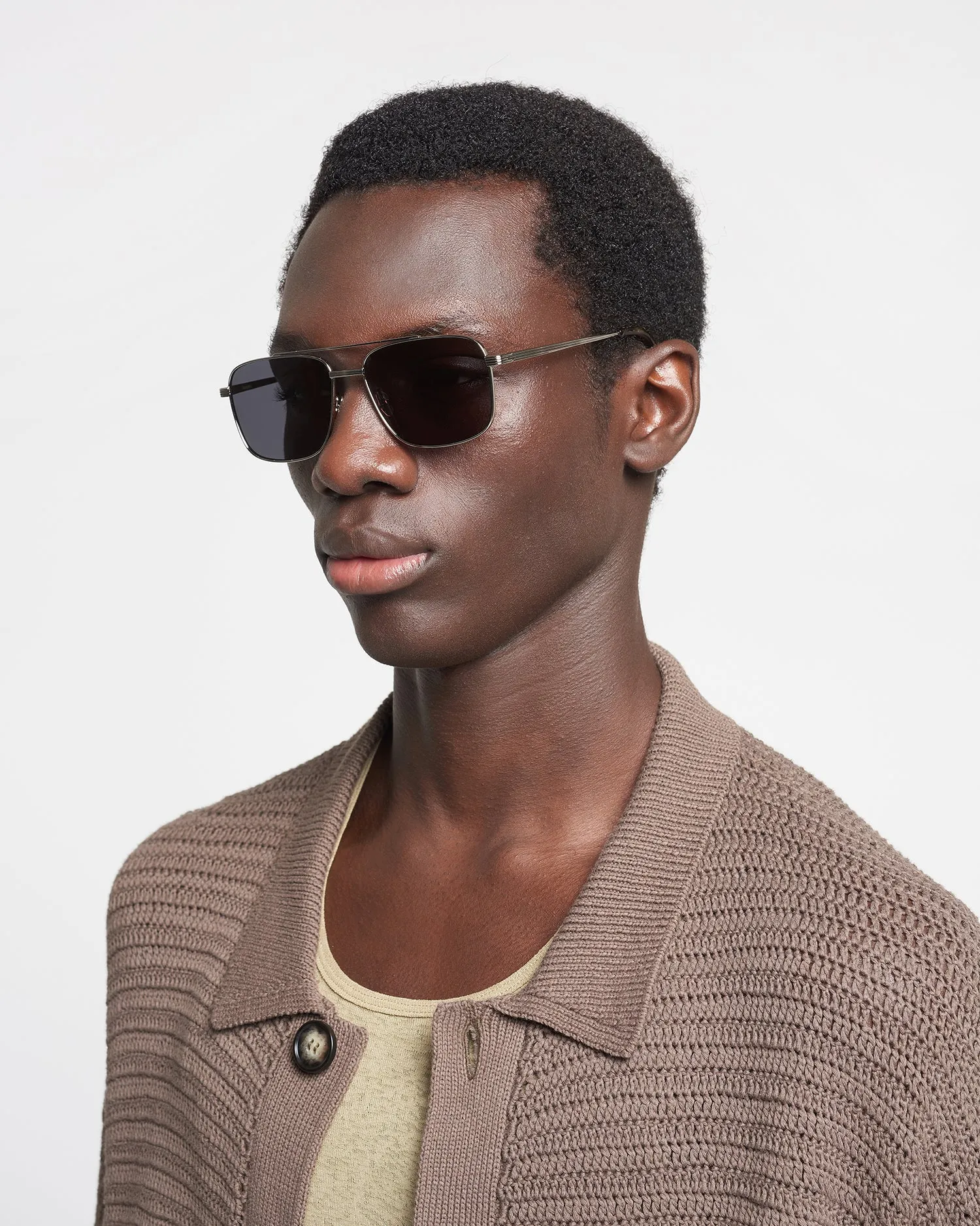 Sare - Metal Aviator Sunglasses - Silver sold by Nanushka product image thumbnail 5