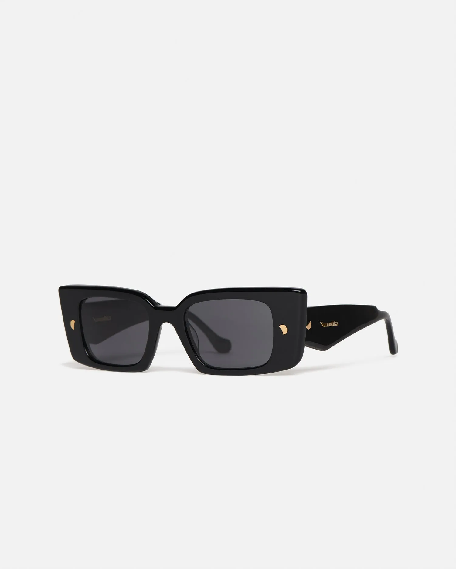 Carmel - Bio-Plastic Rectangle-Frame Sunglasses - Black sold by Nanushka product image thumbnail 2