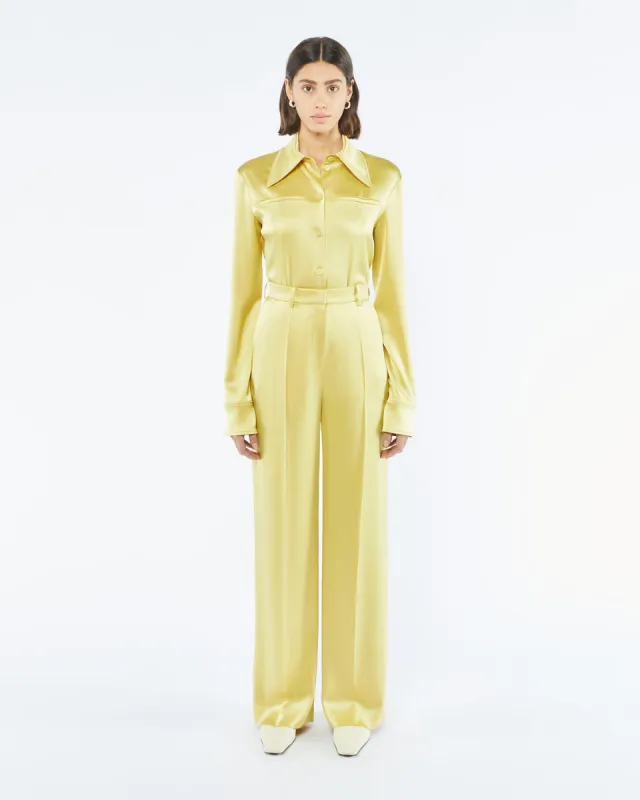 Kezia - Sale Slip Satin Pants - Yellow sold by Nanushka