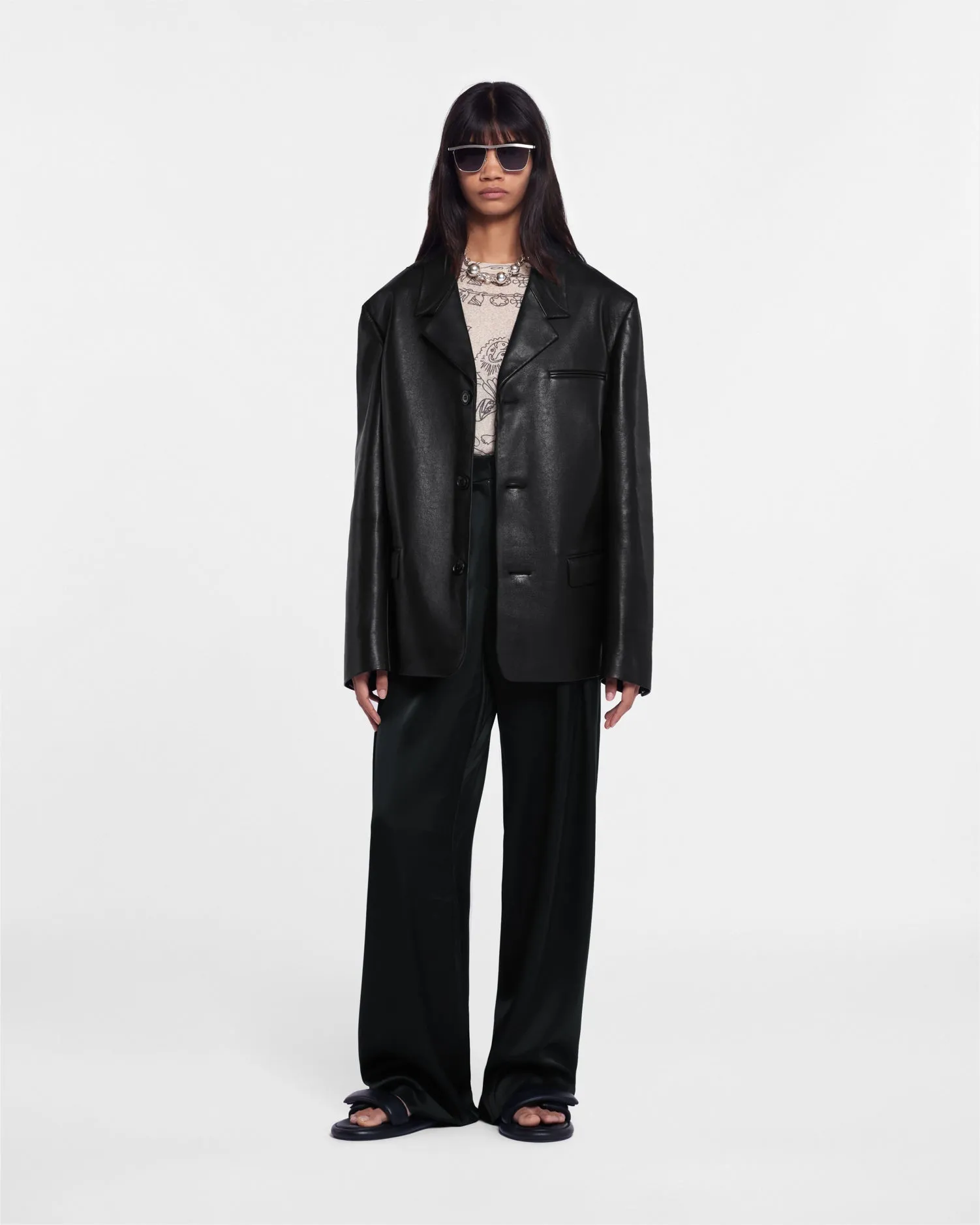 Rox - Regenerated leather blazer - Black sold by Nanushka