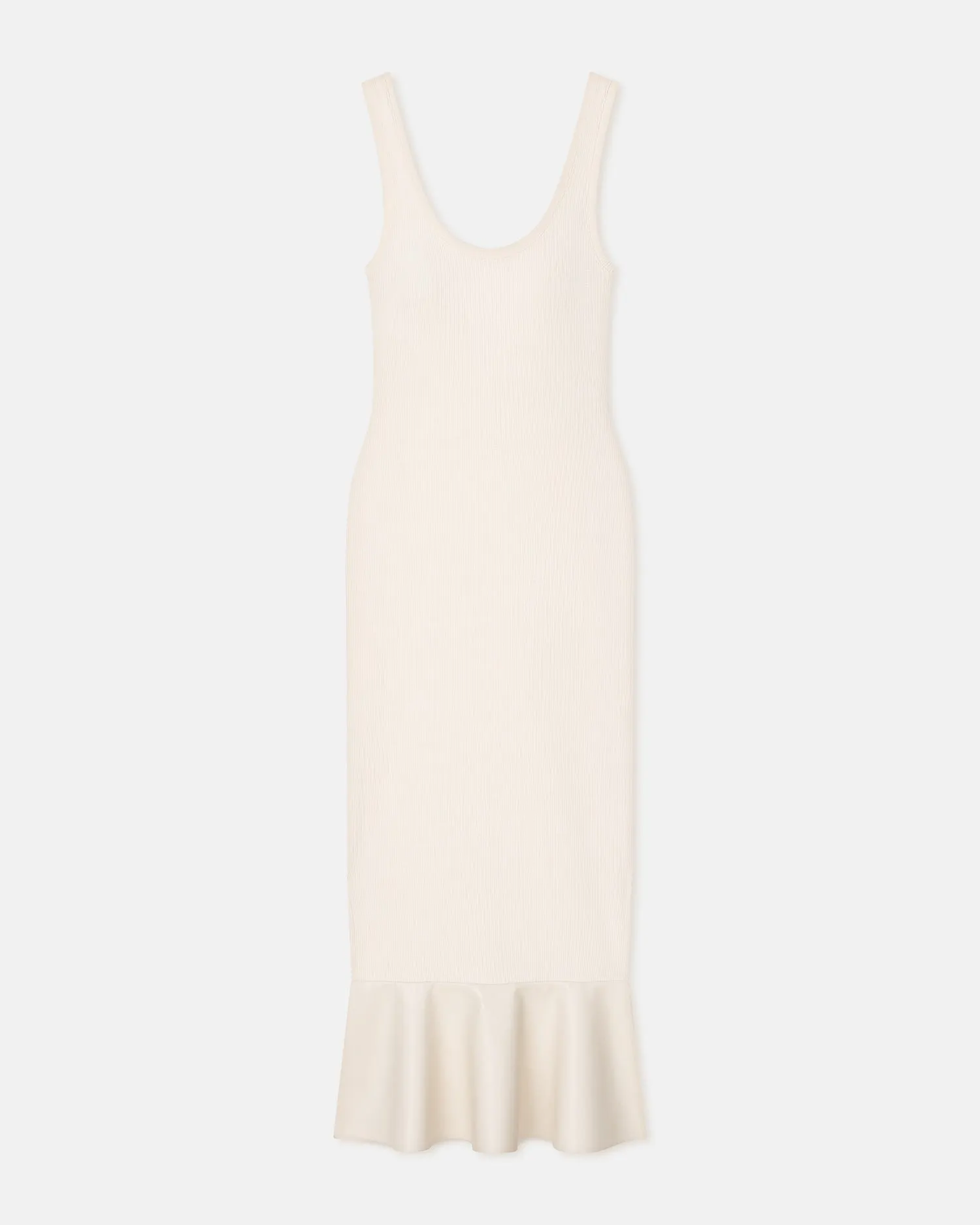Talulla - Leather-Trimmed Ribbed-Jersey Midi Dress - Creme sold by Nanushka product image thumbnail 5