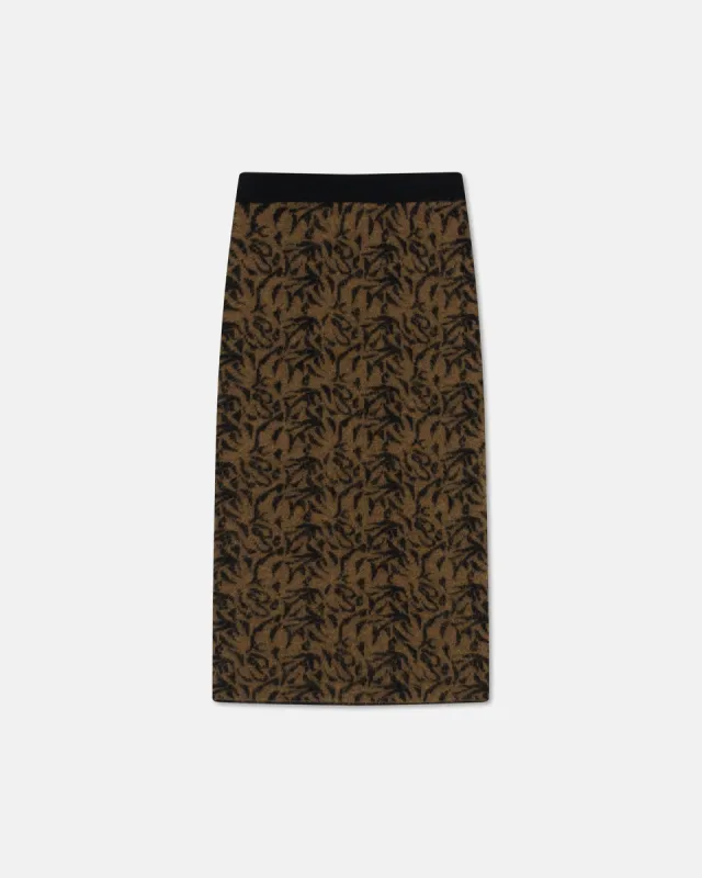 Jorna - Sale Jacquard Pattern Skirt - Black Brown Alpaca sold by Nanushka