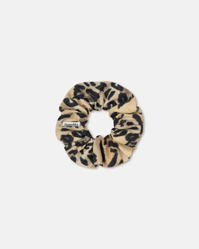 Lou - Printed Twill-Silk Scrunchie - Leopard sold by Nanushka