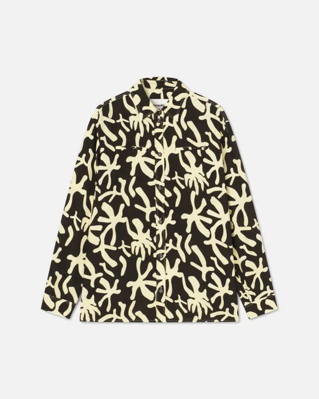 Marije - Sale Printed Crepe Shirt - Reef sold by Nanushka