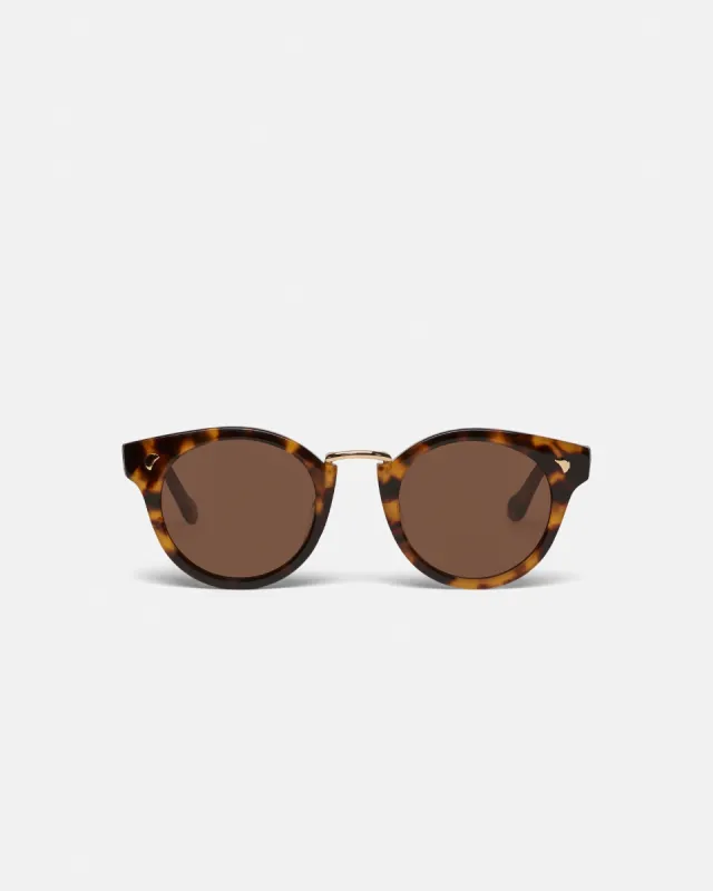 Duy - Bio-Plastic Round-Frame Sunglasses - Dark Amber sold by Nanushka