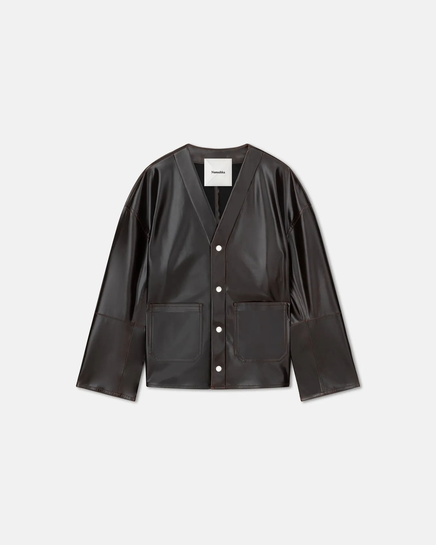 Edee - Alt Vintage Leather Jacket - Dark Brown sold by Nanushka