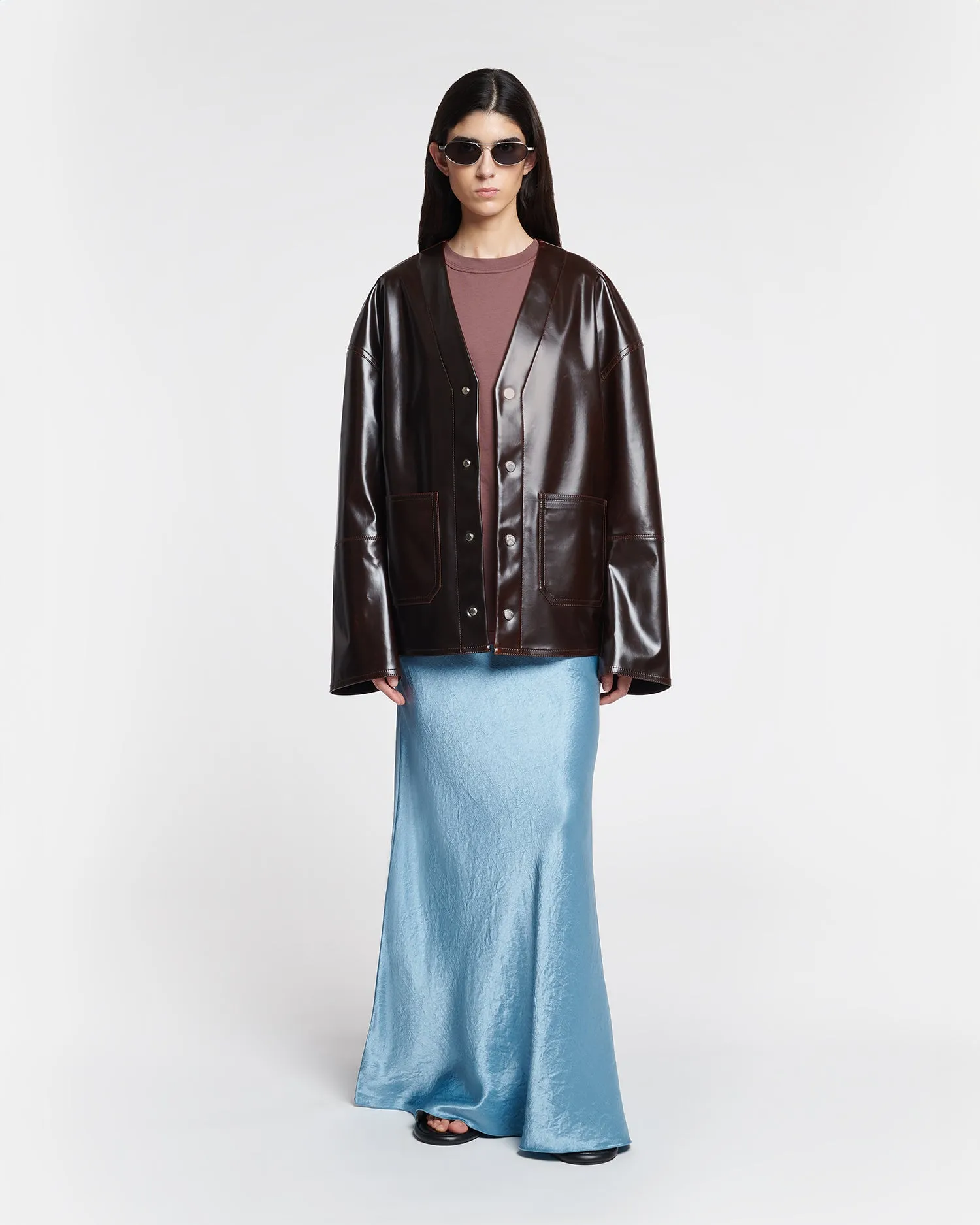 Edee - Alt Vintage Leather Jacket - Dark Brown sold by Nanushka product image thumbnail 2