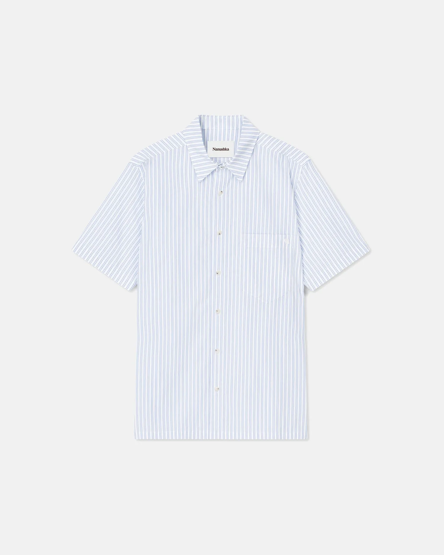 Adam - Striped Cotton Shirt - White Blue sold by Nanushka