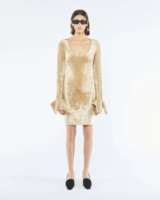 Brina - Sale Velour Knit Mini Dress - Creme sold by Nanushka