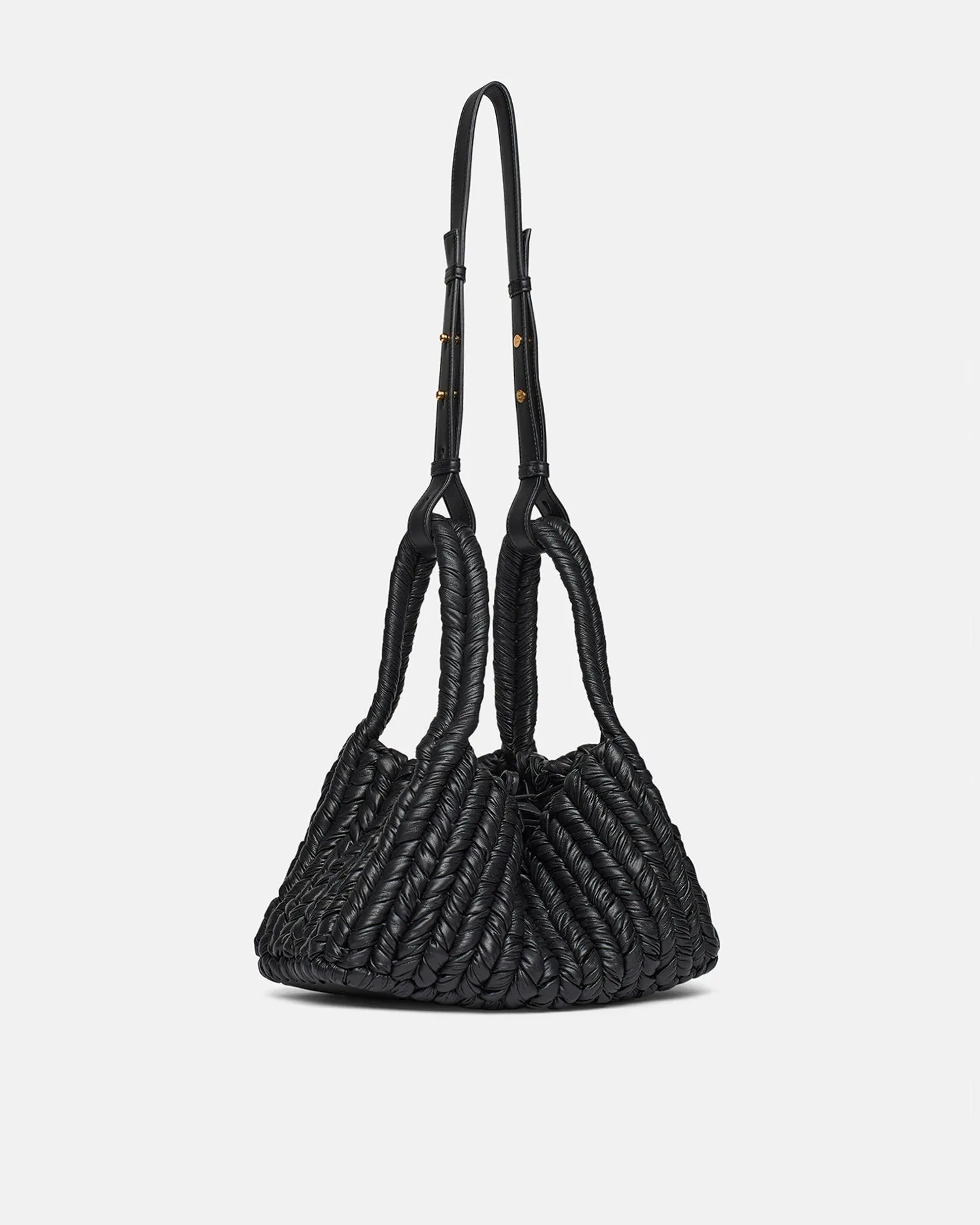 The Busket - Okobor™ Alt Leather Knit Bucket Bag - Black sold by Nanushka product image thumbnail 3