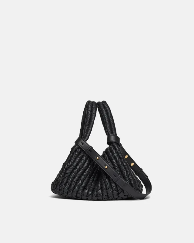 The Busket - Okobor™ Alt Leather Knit Bucket Bag - Black sold by Nanushka