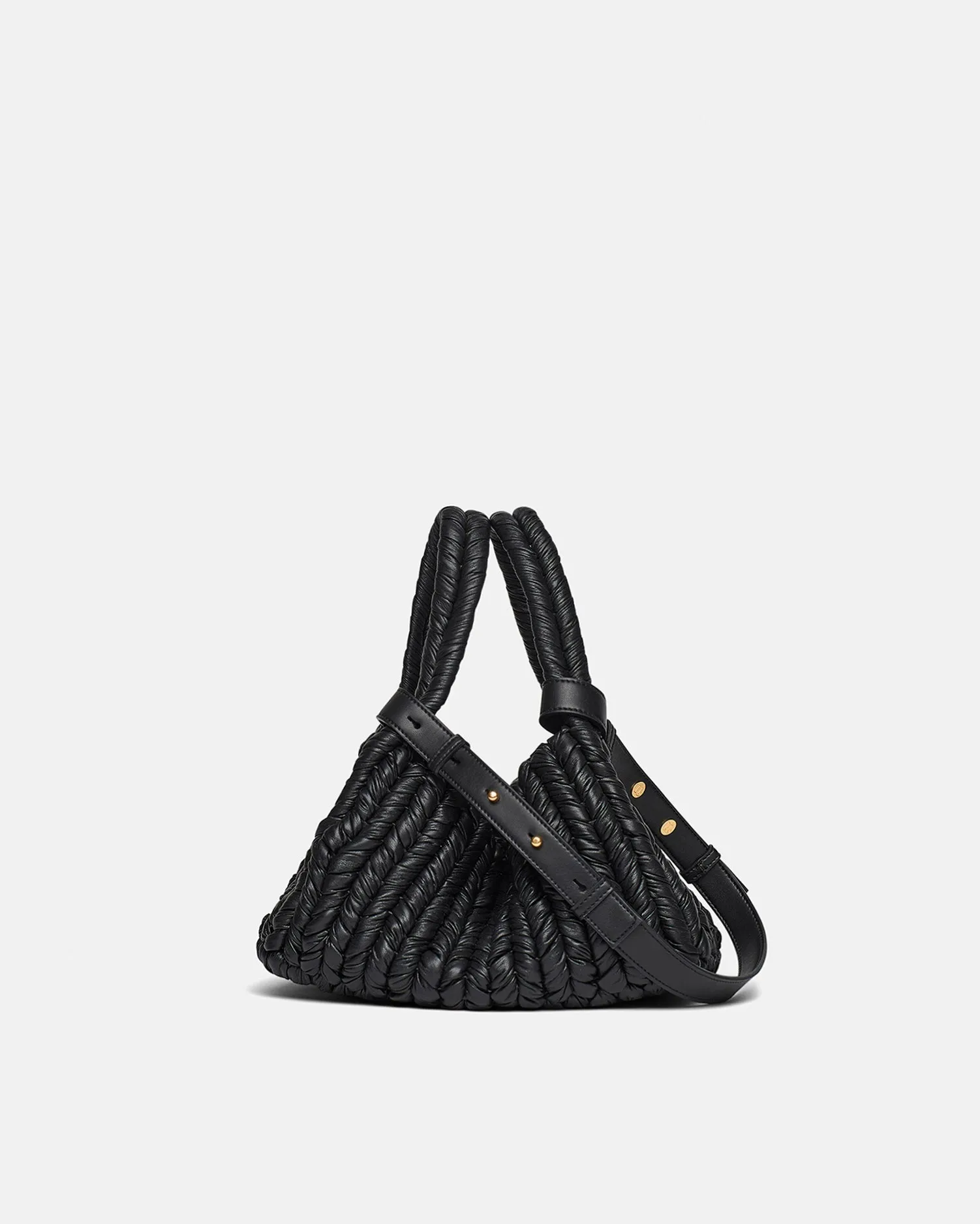 The Busket - Okobor™ Alt Leather Knit Bucket Bag - Black sold by Nanushka
