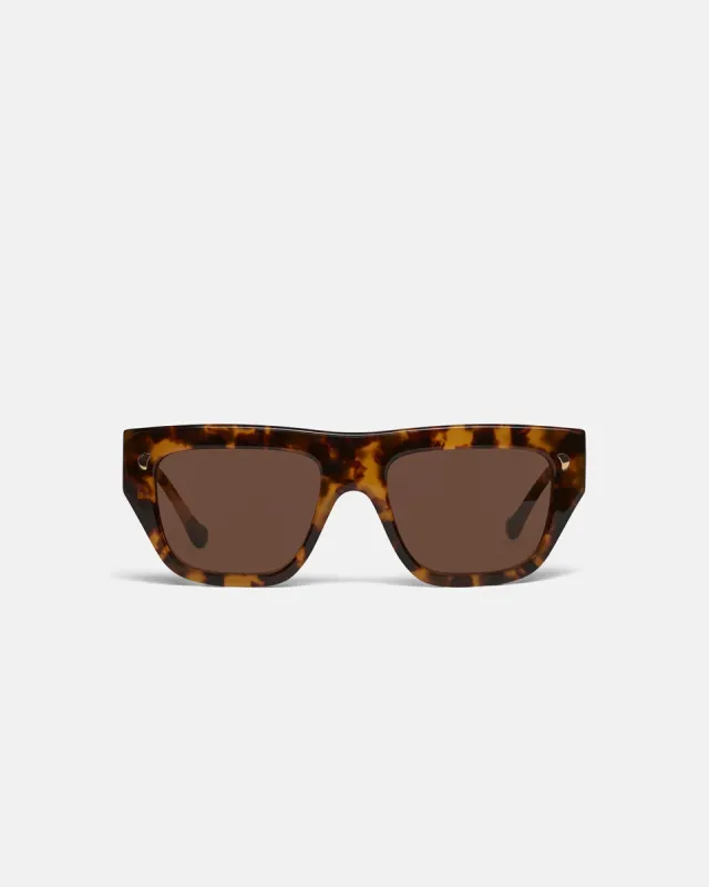 Martim - Bio-Plastic D-Frame Sunglasses - Dark Amber sold by Nanushka