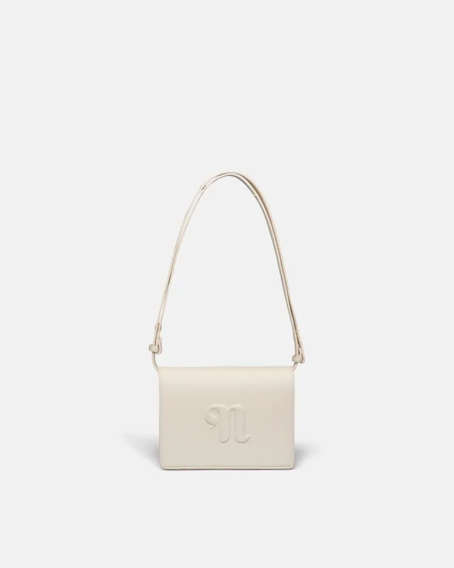 The Concertina - Alt-Nappa Shoulder Bag - White sold by Nanushka