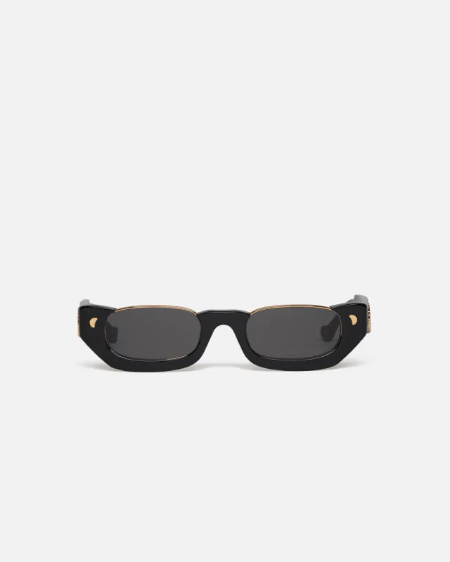 Zorea - Bio-Plastic Half-Moon Sunglasses - Black sold by Nanushka