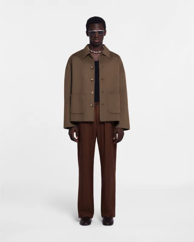 Seger - Sale Double Wool And Silk Blend Jacket - Clay sold by Nanushka