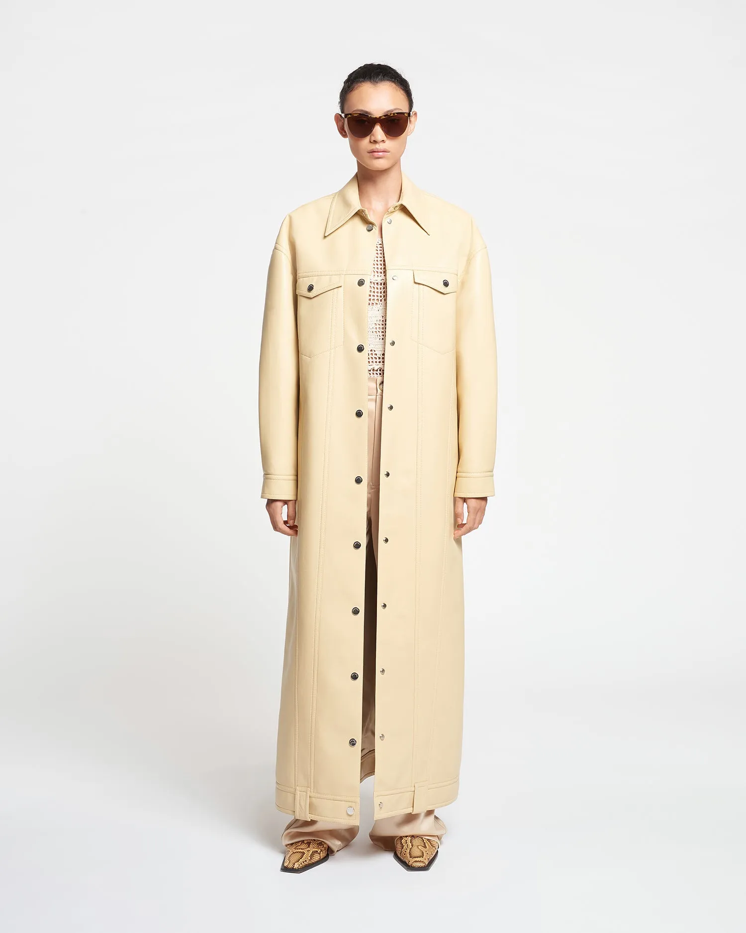 Keano - Regenerated Leather Coat - Vintage Creme sold by Nanushka product image thumbnail 3