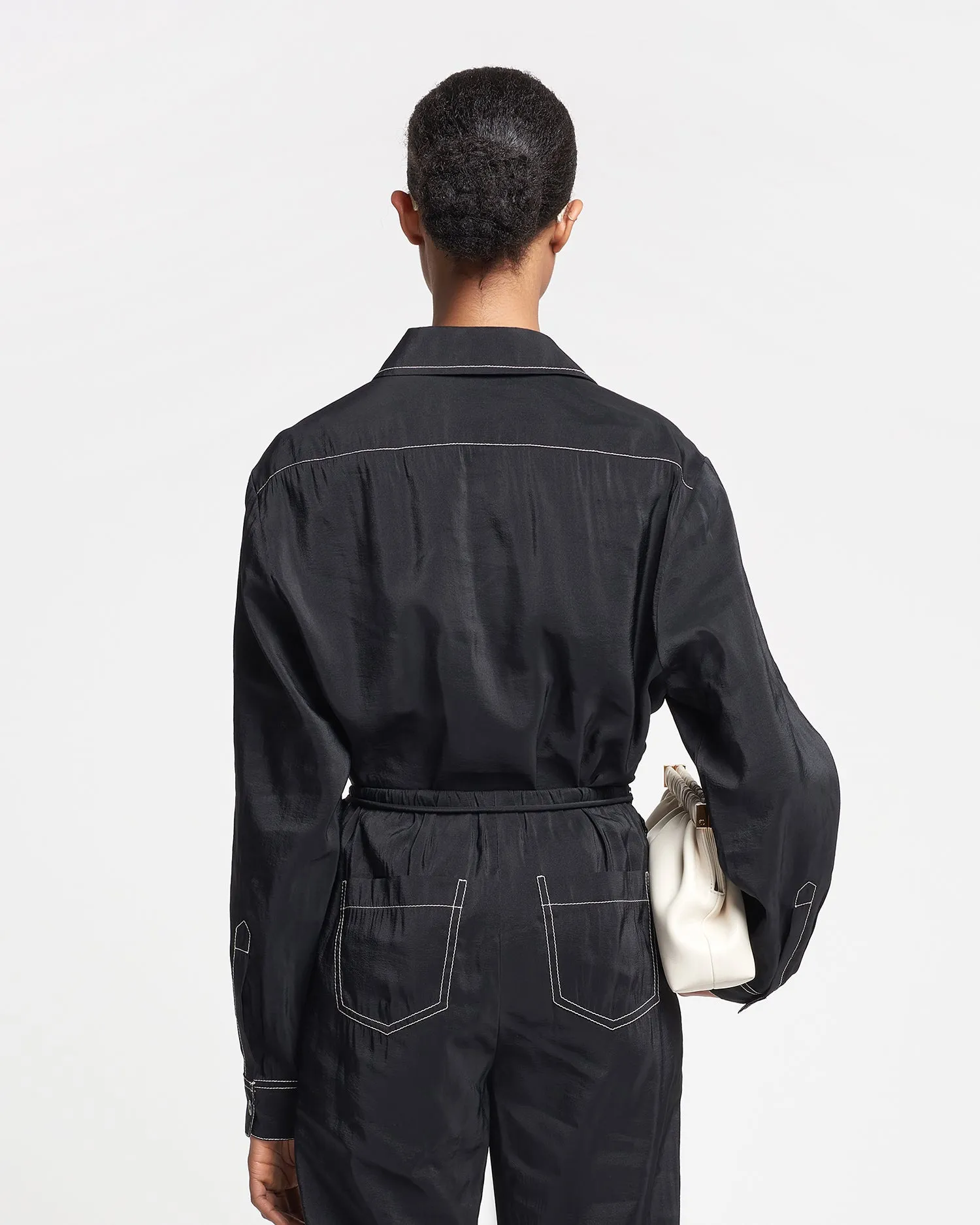 Metta - Glass Poplin Shirt Dress - Black sold by Nanushka product image thumbnail 2