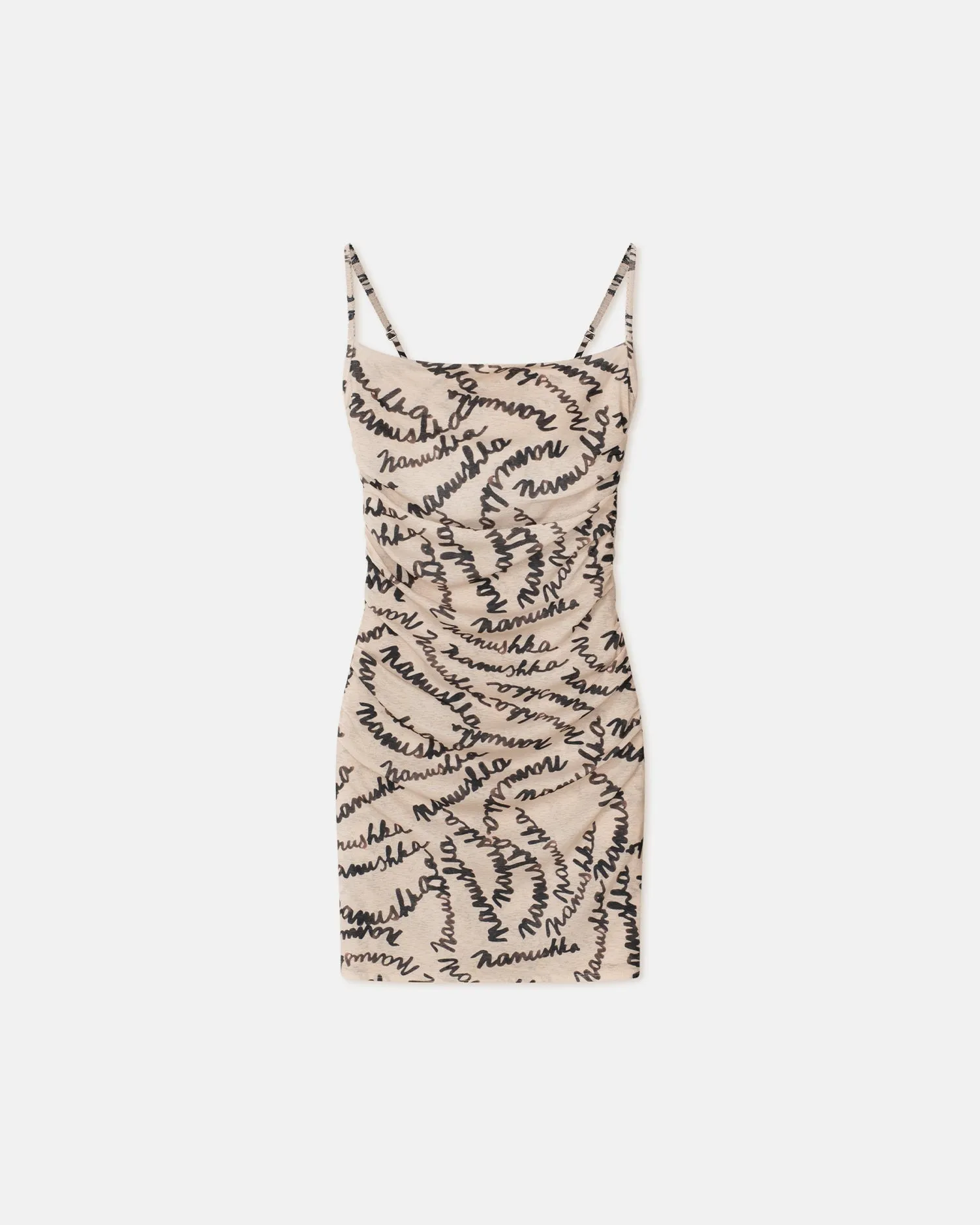 Adie - Mesh-Jersey Dress - Scribble Logo sold by Nanushka product image thumbnail 3
