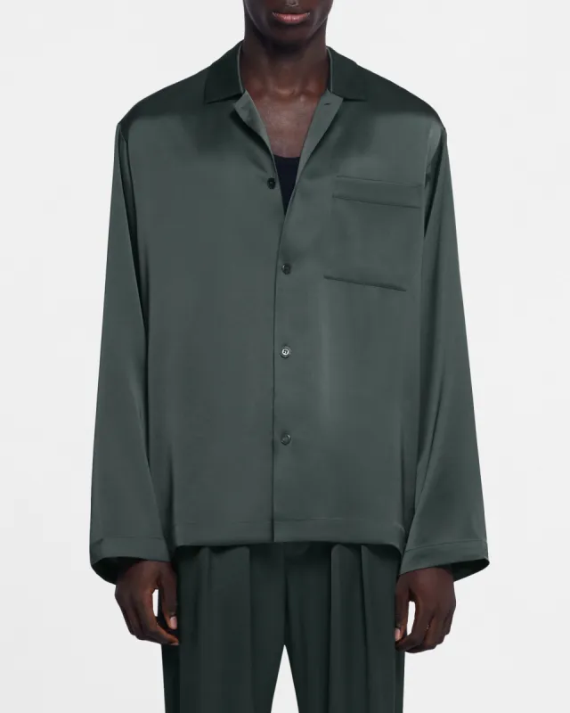 Jelmer - Sale Long-Sleeve Slip-Satin Shirt - Carbon sold by Nanushka