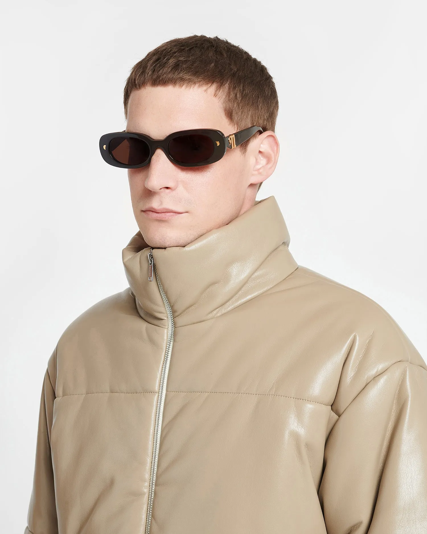 Aliza - Bio-Plastic Oval-Frame Sunglasses - Black sold by Nanushka product image thumbnail 2