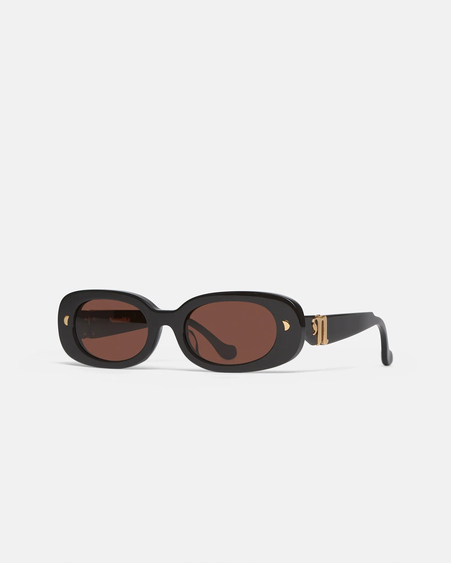 Aliza - Bio-Plastic Oval-Frame Sunglasses - Black sold by Nanushka product image thumbnail 3