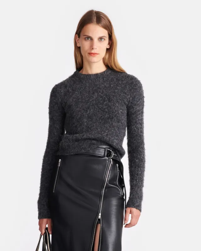 Fanni - Brushed-Alpaca Sweater - Charcoal sold by Nanushka